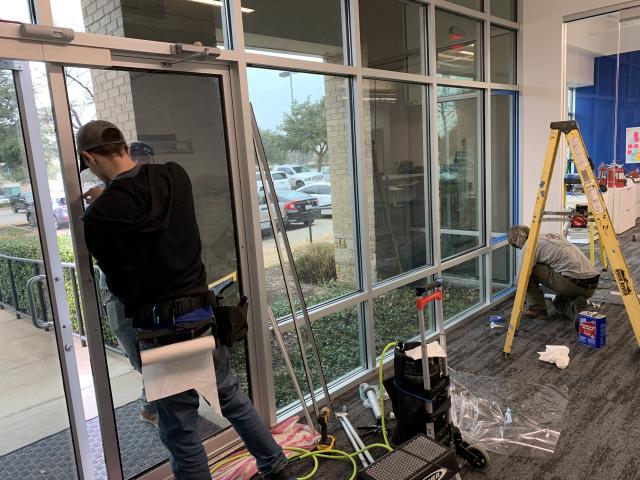 Installing window film - commercial property