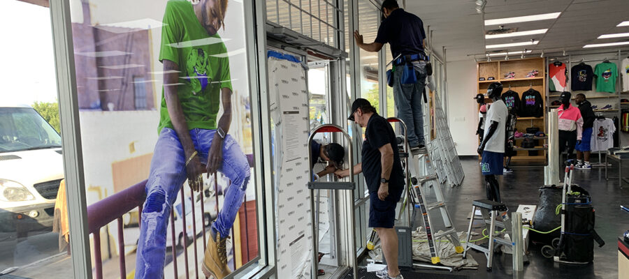 Retail security installation | Commercial window tinting by Metro Tint Texas